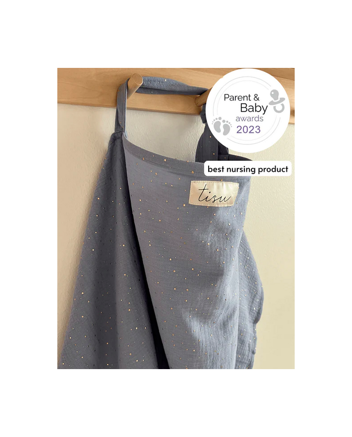 TISU - cape d'allaitement - gris clair/pois gold