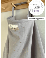 TISU - cape d'allaitement - gris clair/pois gold