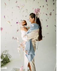 TISU - Cape d'allaitement - Bleu/pois