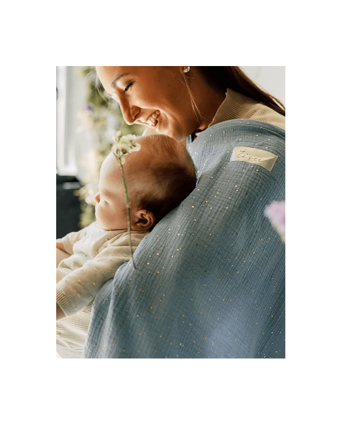 TISU - Cape d'allaitement - Bleu/pois