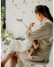 TISU - cape d'allaitement - blanc/pois gold