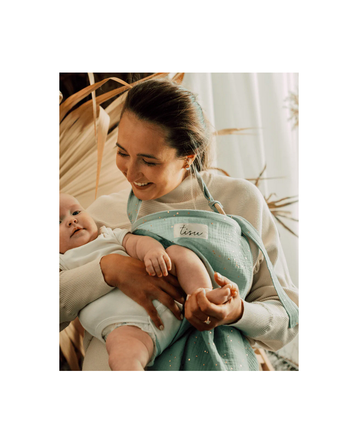 TISU - Cape d'allaitement - Menthe/pois gold