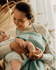 TISU - Cape d'allaitement - Menthe/pois gold