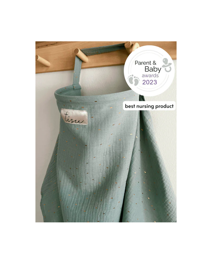 copy of TISU - cape d'allaitement - gris clair/pois gold