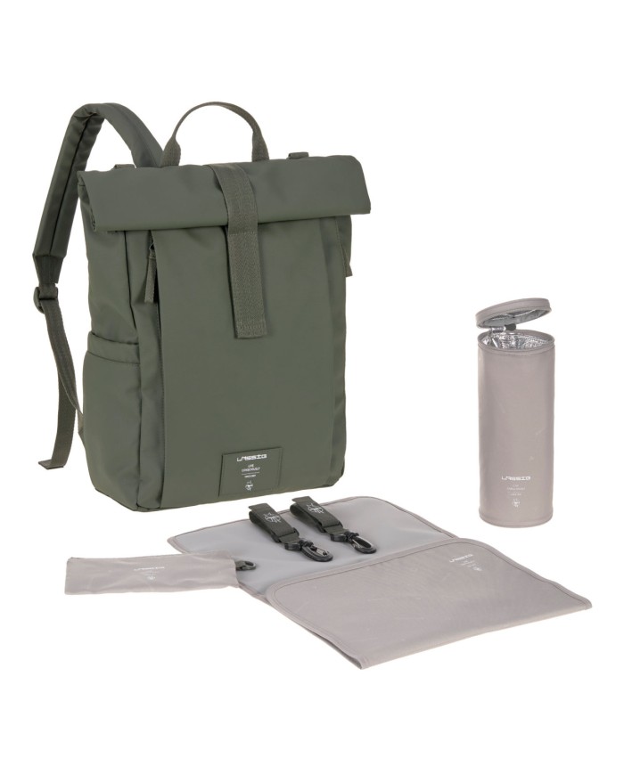 LASSIG - sac à langer - rolltop - olive LASSIG - sac à langer - rolltop - olive