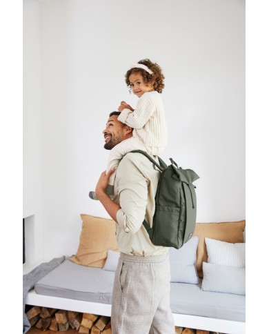 LASSIG - sac à langer - rolltop - olive