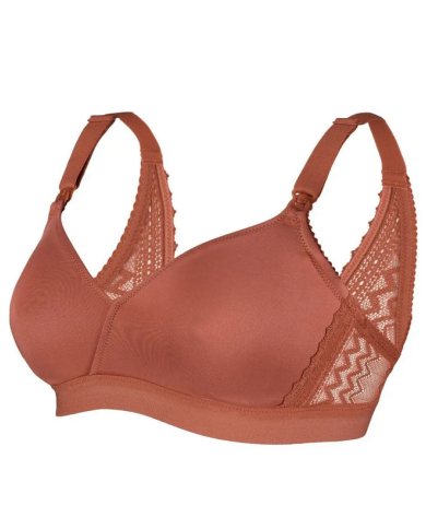 CACHE COEUR - Soutien gorge de grossesse et allaitement Terracotta - SERENA