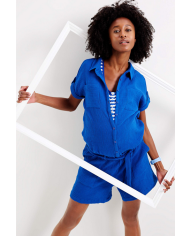 ESPRIT - Short souple gaze de coton - Bleu électrique ESPRIT - Short souple gaze de coton - Bleu électrique