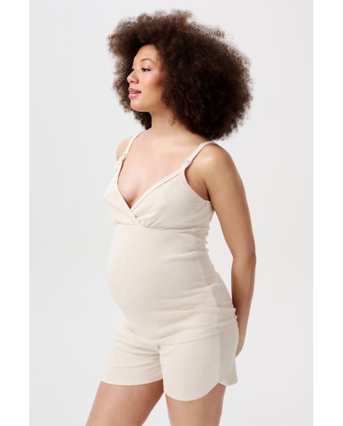 NOPPIES - Haut de pyjama d'allaitement - MAJA - Oatmeal NOPPIES - Haut de pyjama d'allaitement - MAJA - Oatmeal