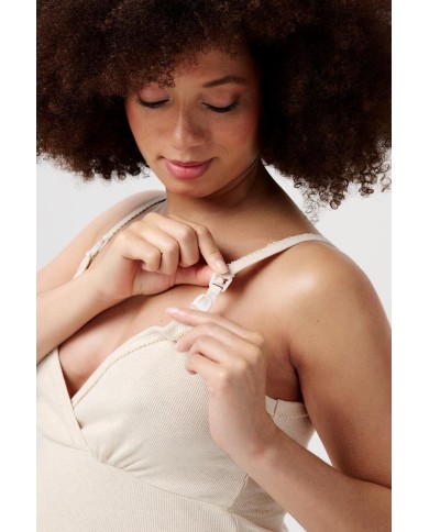 NOPPIES - Haut de pyjama d'allaitement - MAJA - Oatmeal NOPPIES - Haut de pyjama d'allaitement - MAJA - Oatmeal