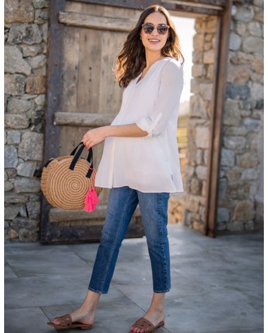 SERAPHINE - Blouse grossesse et allaitement - Ivoire