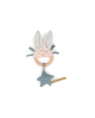 MOULIN ROTY - Hochet anneau en bois lapin bleu - La petite école de danse MOULIN ROTY - Hochet anneau en bois lapin bleu - La petite école de danse