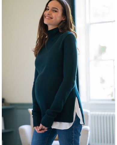 SERAPHINE - Pull de grossesse et allaitement – Vert sapin SERAPHINE - Pull de grossesse et allaitement – Vert sapin