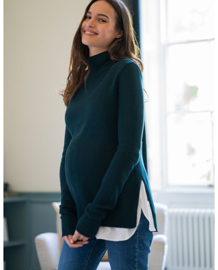SERAPHINE - Pull de grossesse et allaitement – Vert sapin SERAPHINE - Pull de grossesse et allaitement – Vert sapin