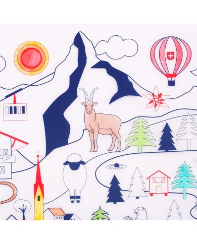 PETIT ARTISTE - Set en silicone à colorier - Swiss moutains