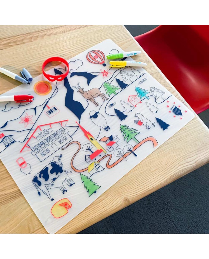 PETIT ARTISTE - Set en silicone à colorier - Swiss moutains