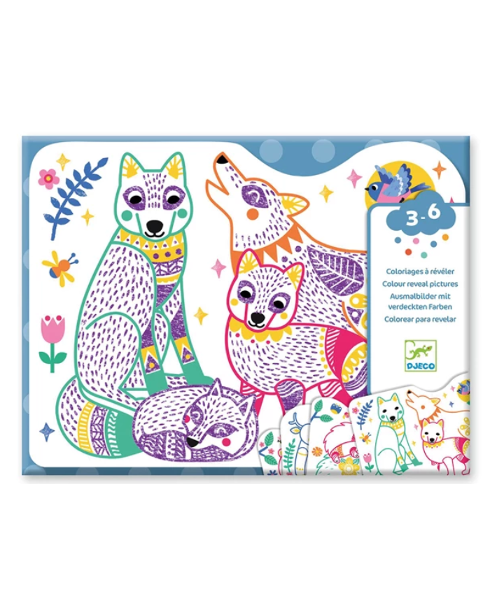 DJECO - Coloriages à révéler - Familles de la forêt