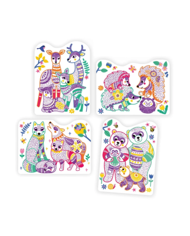 DJECO - Coloriages à révéler - Familles de la forêt