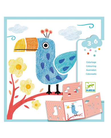 DJECO- Coloriages avec pochoirs - animaux