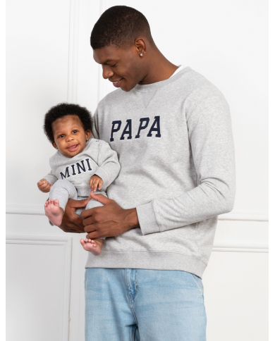 Seraphine-Kevin Sweats Papa et Mini Gris