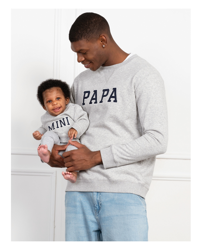 Seraphine-Kevin Sweats Papa et Mini Gris