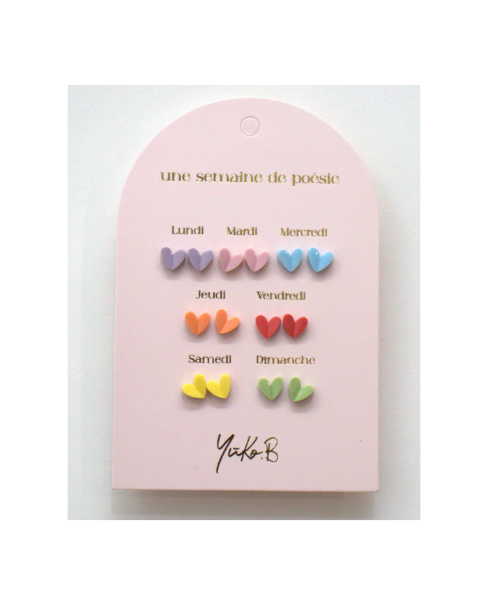 YUKO B.- Boucles d'oreilles - Une semaine de poésie - Coeurs