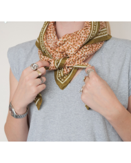 BONHEUR DU JOUR -  Foulard Indien - Savane Rosée Kaki BONHEUR DU JOUR -  Foulard Indien - Savane Rosée Kaki
