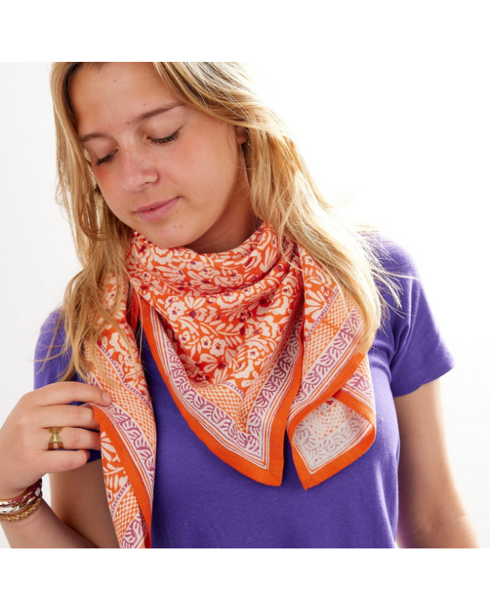 BONHEUR DU JOUR-  Foulard Indien - Iris Clémentine BONHEUR DU JOUR-  Foulard Indien - Iris Clémentine
