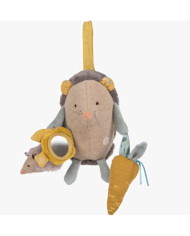 MOULIN ROTY - Hérisson d'activités à suspendre - Trois petits lapins