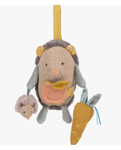 MOULIN ROTY - Hérisson d'activités à suspendre - Trois petits lapins