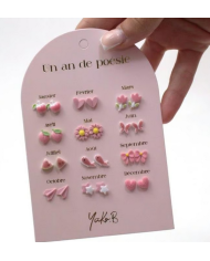 YUKO B. - Boucles d'oreilles - Un an de poésie - Rose YUKO B. - Boucles d'oreilles - Un an de poésie - Rose