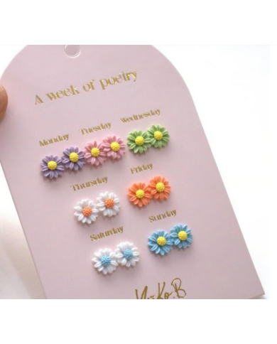 YUKO B. - Boucles d'oreilles - Une semaine de poésie - Fleurs YUKO B. - Boucles d'oreilles - Une semaine de poésie - Fleurs