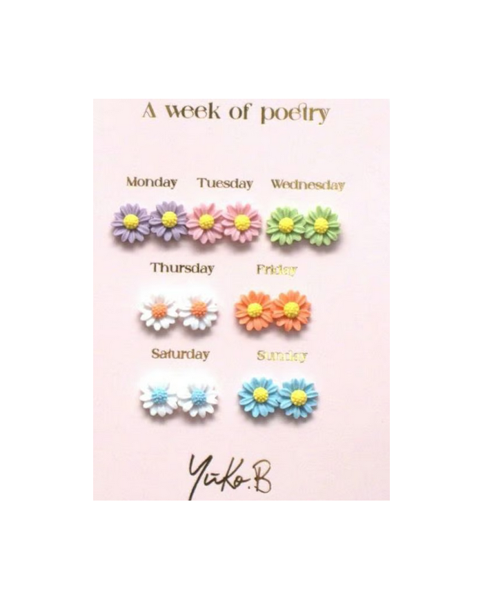 YUKO B. - Boucles d'oreilles - Une semaine de poésie - Fleurs