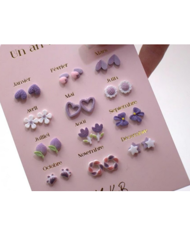 YUKO B. - Boucles d'oreilles - Un an de poésie - Parme YUKO B. - Boucles d'oreilles - Un an de poésie - Parme