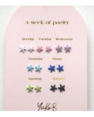 YUKO B. - Boucles d'oreilles - Une semaine de poésie - Starfish YUKO B. - Boucles d'oreilles - Une semaine de poésie - Starfish