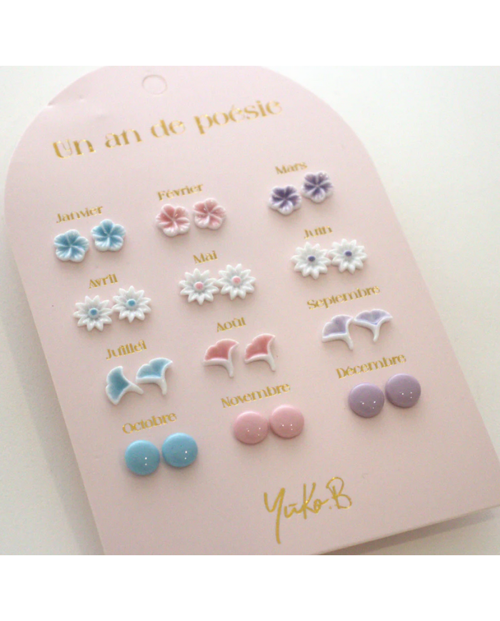 YUKO.B - Boucles d'oreilles - Un an de poésie - Pastel YUKO.B - Boucles d'oreilles - Un an de poésie - Pastel