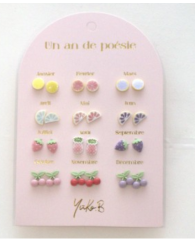 YUKO.B - Boucles d'oreilles - Un an de poésie - Fruits