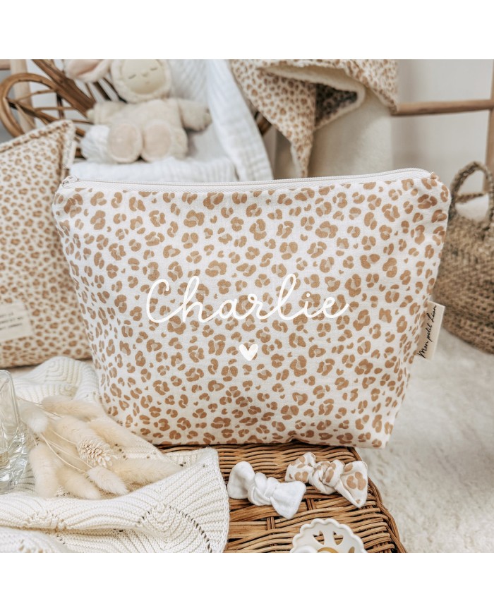 MON PETIT LEON - Trousse en gaze de coton - Couleur au choix MON PETIT LEON - Trousse en gaze de coton - Couleur au choix