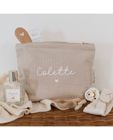 MON PETIT LEON - Trousse en gaze de coton - Couleur au choix MON PETIT LEON - Trousse en gaze de coton - Couleur au choix