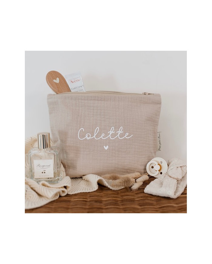 MON PETIT LEON - Trousse en gaze de coton - Couleur au choix MON PETIT LEON - Trousse en gaze de coton - Couleur au choix