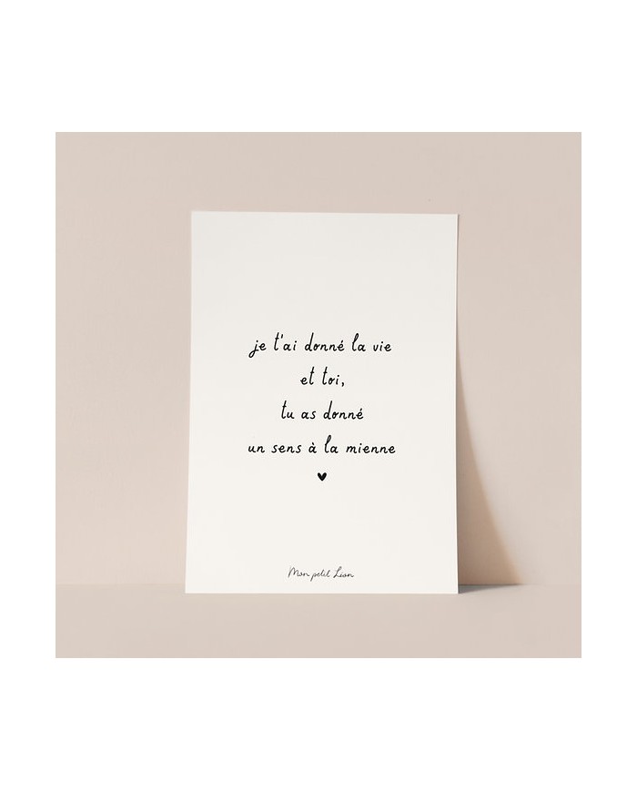 MON PETIT LEON - Carte avec citation au choix