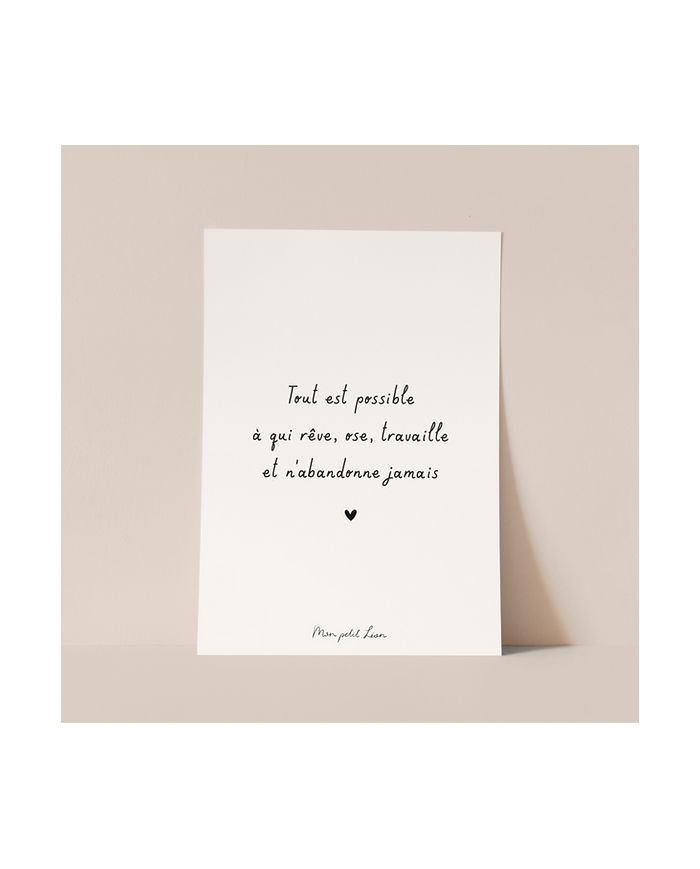 MON PETIT LEON - Carte avec citation au choix