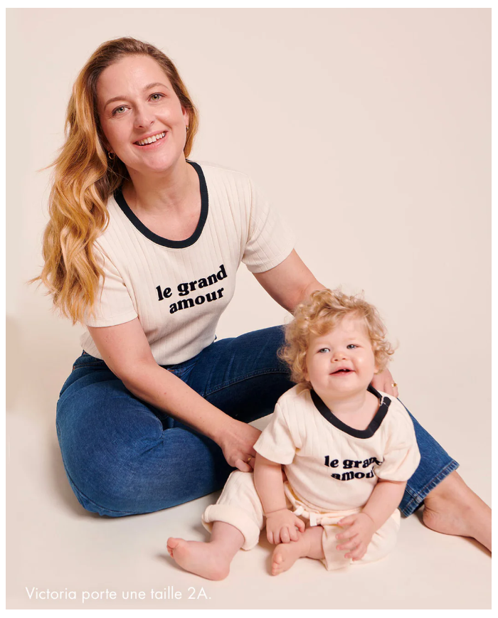 EMOI EMOI - T-shirt enfant - Le grand amour - Crème EMOI EMOI - T-shirt enfant - Le grand amour - Crème