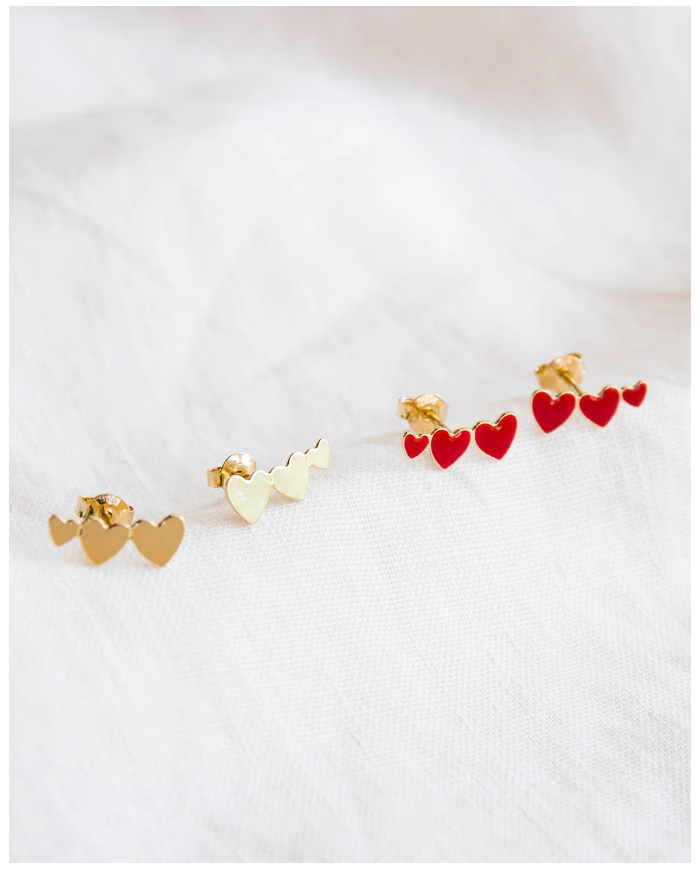 EMOI EMOI - Boucles d'oreilles - CLARISSE - 3 coeurs EMOI EMOI - Boucles d'oreilles - CLARISSE - 3 coeurs