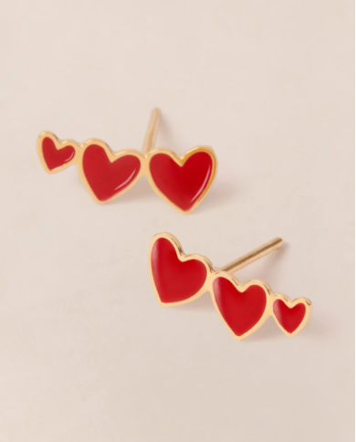 EMOI EMOI - Boucles d'oreilles - CLARISSE - 3 coeurs EMOI EMOI - Boucles d'oreilles - CLARISSE - 3 coeurs
