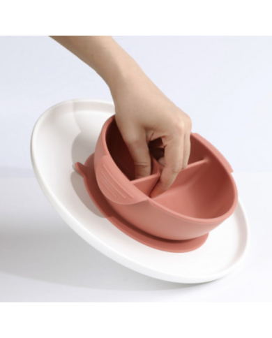 HAAKAA - Assiette ventouse à compartiments - Rose