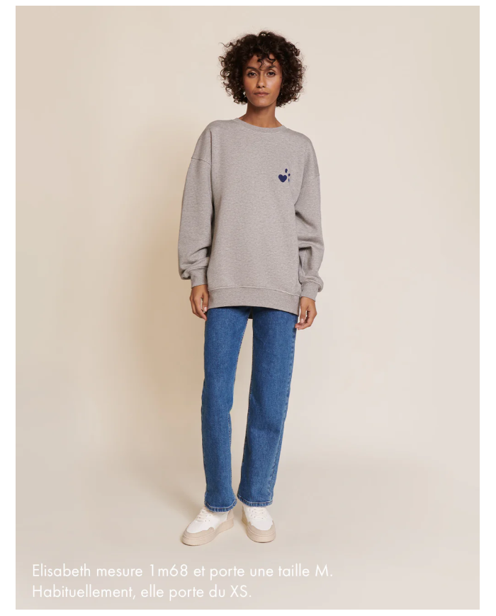 EMOI EMOI - Sweat unisexe - L'amour est déclaré - Gris EMOI EMOI - Sweat unisexe - L'amour est déclaré - Gris