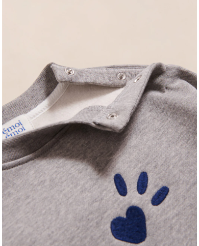 EMOI EMOI - Sweat enfant - L'amour est déclaré - Gris EMOI EMOI - Sweat enfant - L'amour est déclaré - Gris