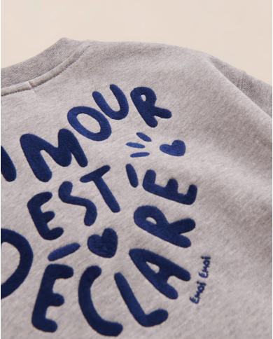 EMOI EMOI - Sweat enfant - L'amour est déclaré - Gris EMOI EMOI - Sweat enfant - L'amour est déclaré - Gris