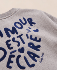 EMOI EMOI - Sweat enfant - L'amour est déclaré - Gris EMOI EMOI - Sweat enfant - L'amour est déclaré - Gris